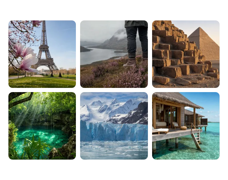 A grid of photographs from the built-in library.