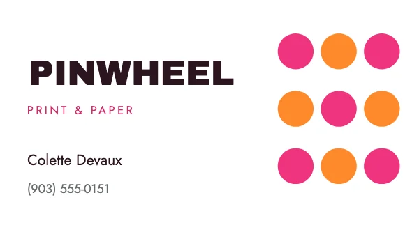 Pink and Peach 3.5 × 2 in Dot Pattern Business Card