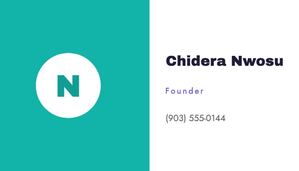 Violet and Mint 3.5 × 2 in Split Half Business Card