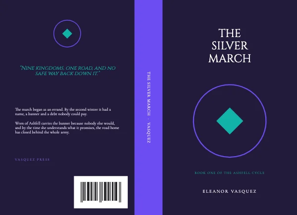 Violet and Mint Epic Fantasy 5 × 8 Book Cover Wrap