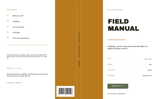 Ochre and Ink Technical Manual 8.5 × 11 Book Cover Wrap