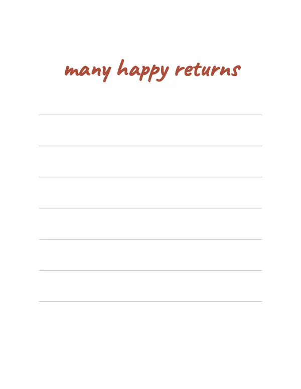 Coral and Navy Playful 4.25×5.5 A2 Folded Birthday Greeting Card — Inside right