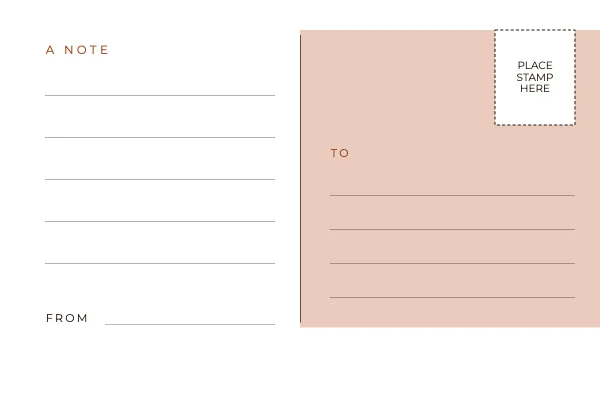 Clay and Bone Simple 4×6 Postcard Back with Address Panel