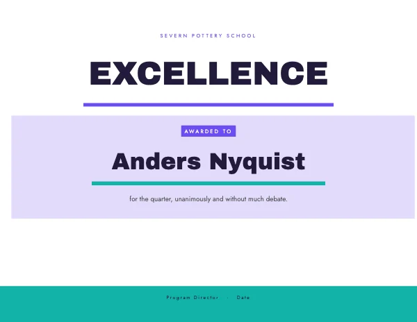 Violet and Mint 11 × 8.5 in Certificate of Recognition