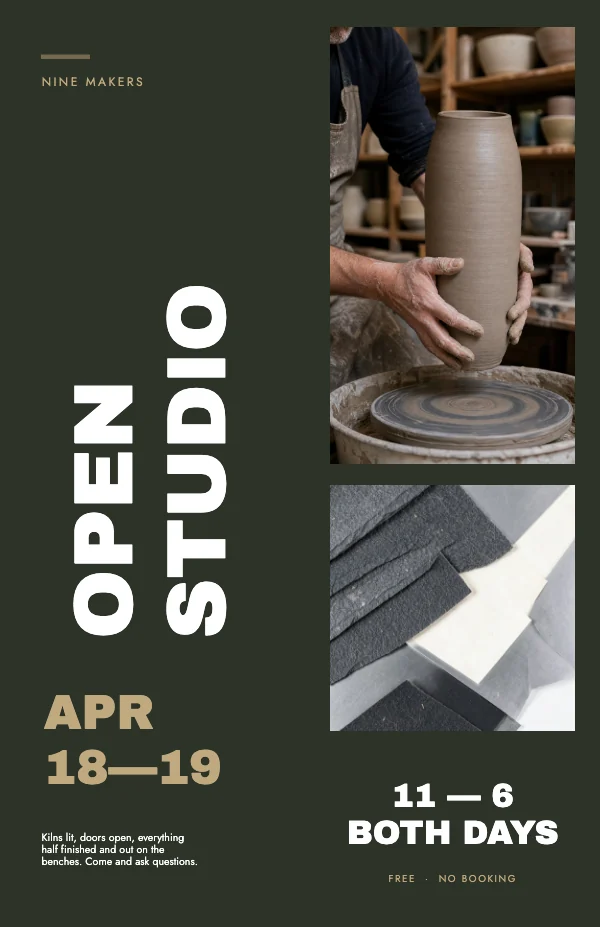Sage and Bone Modern 11×17 Open Studio Poster