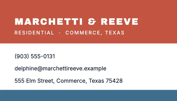 Coral and Navy 3.5 × 2 Real Estate Agent Business Card — Back
