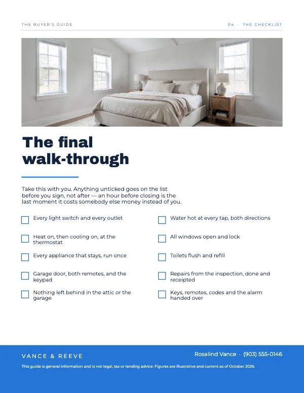 Sky and Blush 8.5 × 11 Real Estate Buyer’s Guide — The checklist